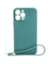Etui silikonowe z pierścieniem magnetycznym Bizon Case Silicone Magnetic do Apple iPhone 13 Pro Max ciemnozielone