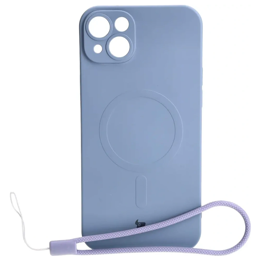 Etui silikonowe z pierścieniem magnetycznym Bizon Case Silicone Magnetic do Apple iPhone 14 Plus szare