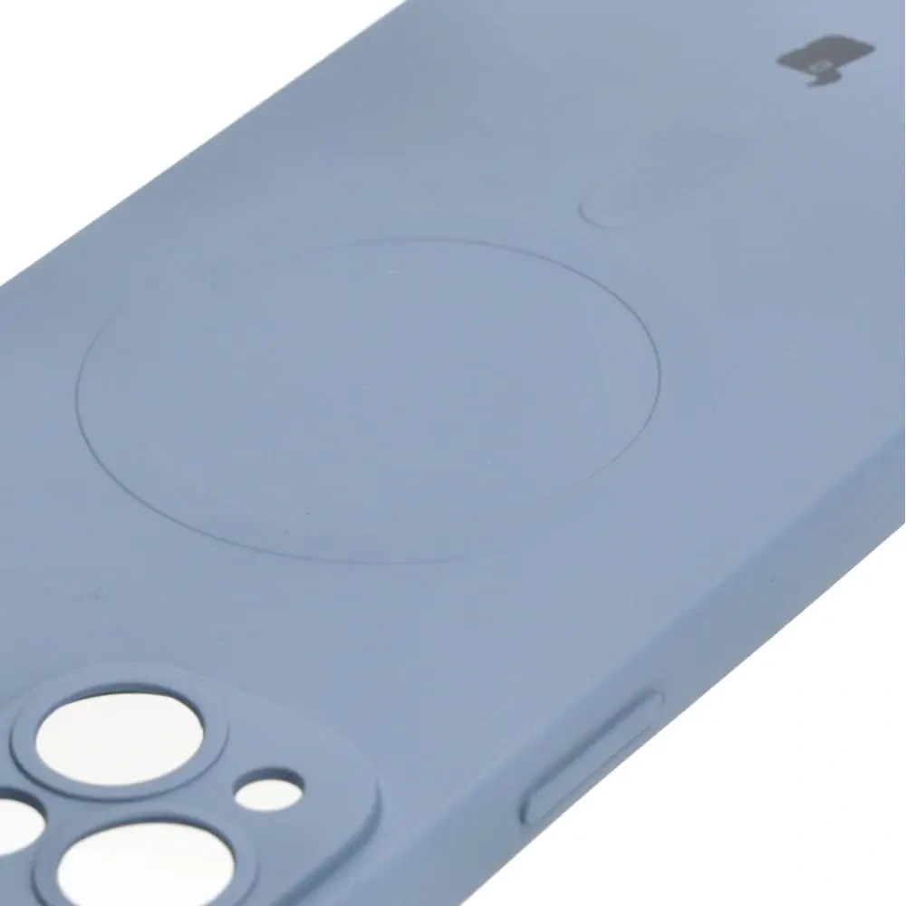 Etui silikonowe z pierścieniem magnetycznym Bizon Case Silicone Magnetic do Apple iPhone 14 Plus szare