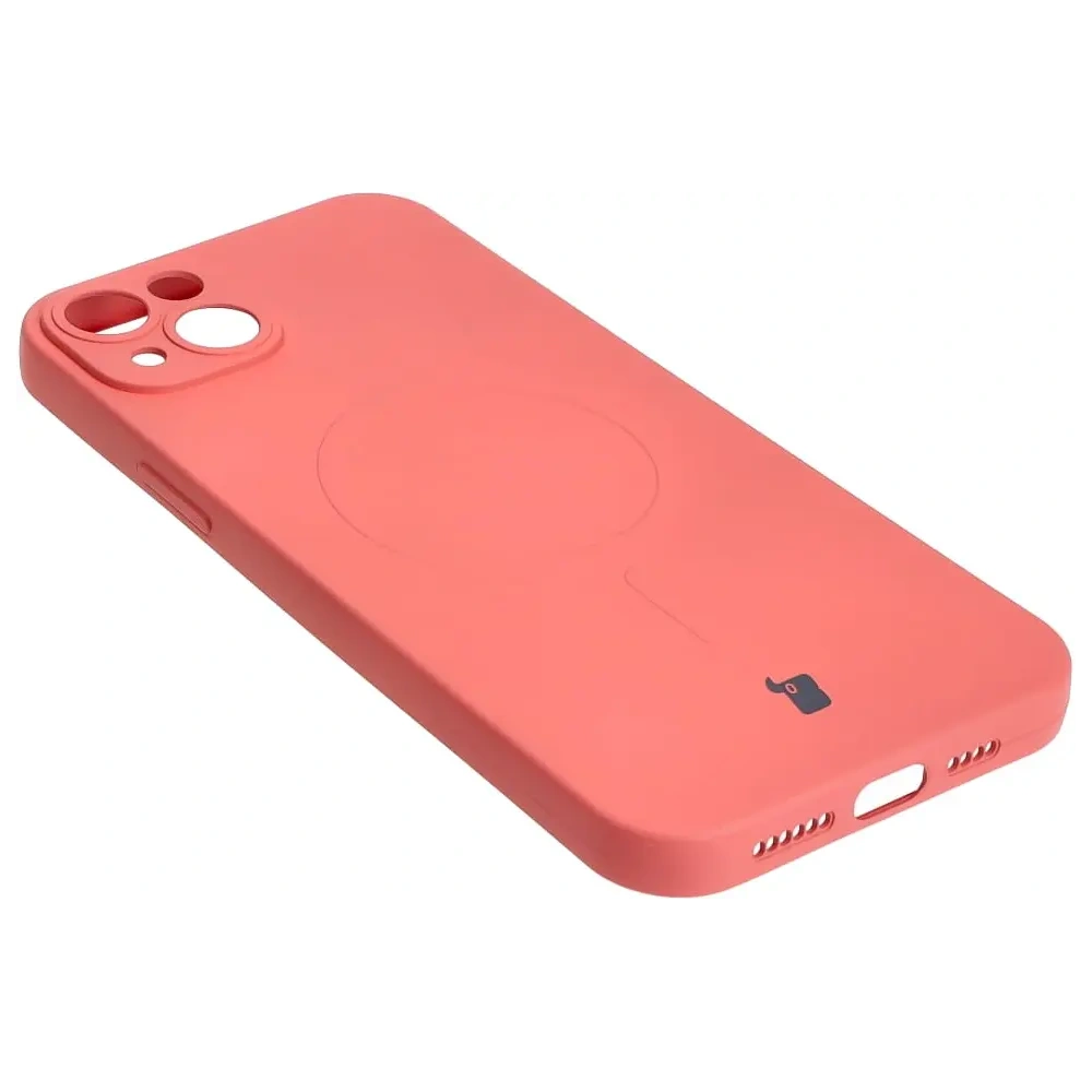 Etui silikonowe z pierścieniem magnetycznym Bizon Case Silicone Magnetic do Apple iPhone 14 Plus brudnoróżowe