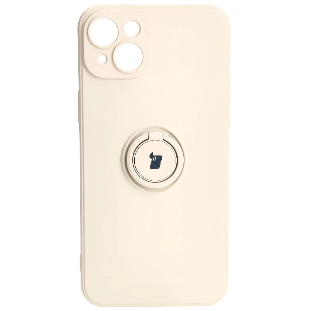Etui Bizon Case Silicone Ring Sq do Apple iPhone 15 Plus beżowe