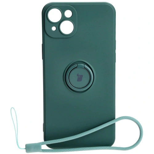 Kup Etui Bizon Case Silicone Ring Sq do Apple iPhone 15 Plus tmavě zelené - BIZ3400 - {ean13} - Sklep Home Screen