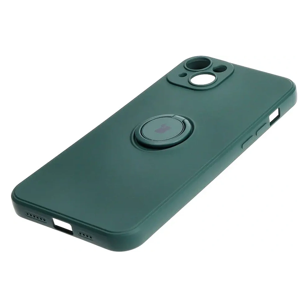 Etui Bizon Case Silicone Ring Sq do Apple iPhone 15 Plus ciemnozielone