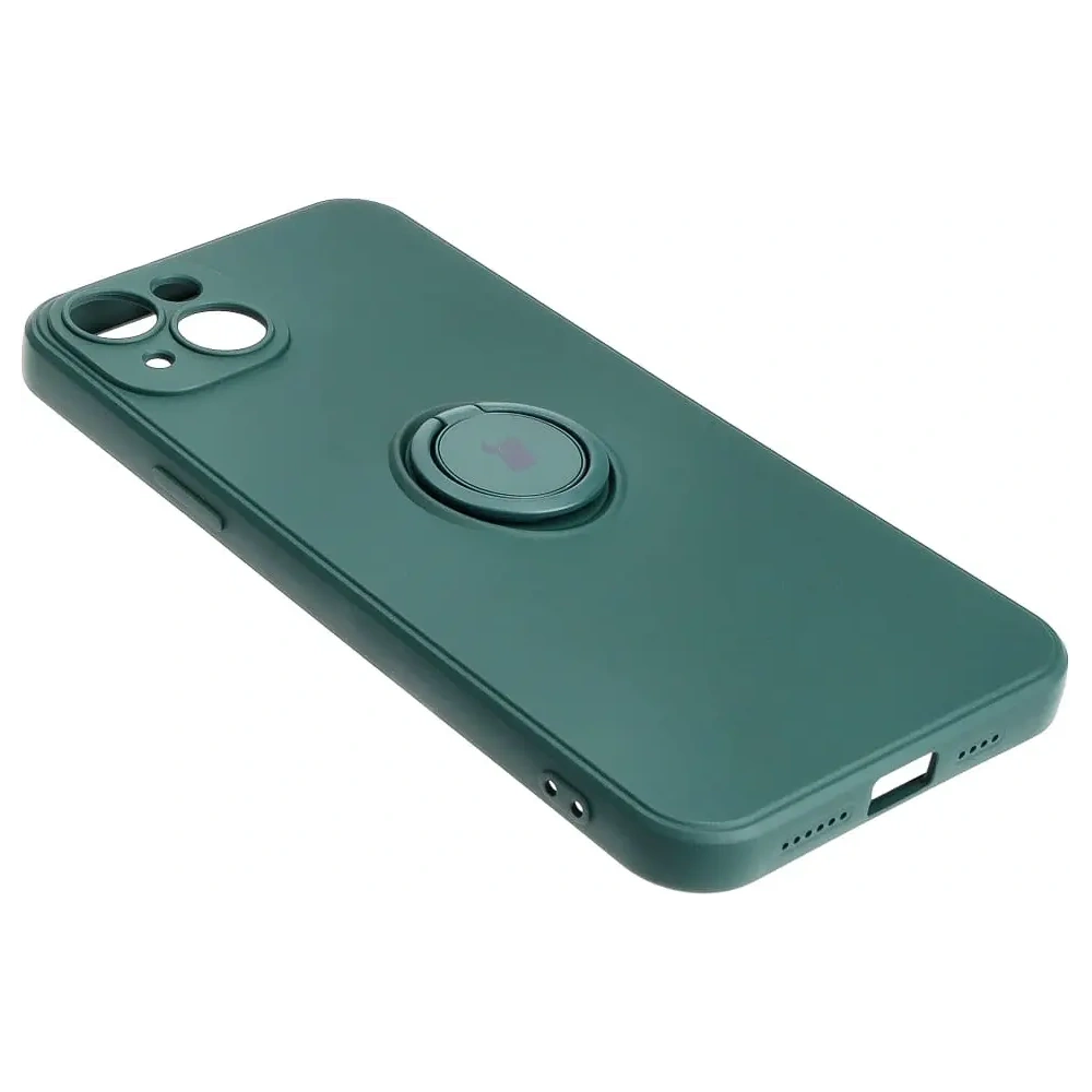 Etui Bizon Case Silicone Ring Sq do Apple iPhone 15 Plus ciemnozielone