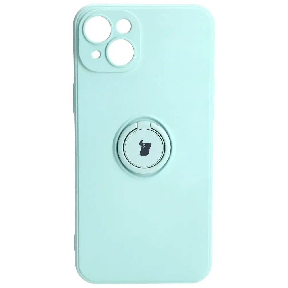 Etui Bizon Case Silicone Ring Sq do Apple iPhone 15 Plus turkusowe
