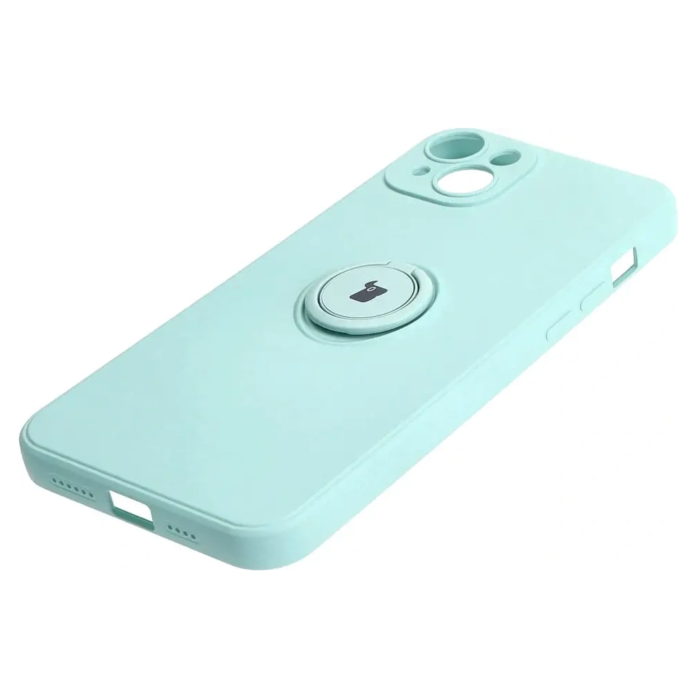 Etui Bizon Case Silicone Ring Sq do Apple iPhone 15 Plus turkusowe