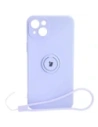 Etui Bizon Case Silicone Ring Sq do Apple iPhone 15 Plus jasnofioletowe