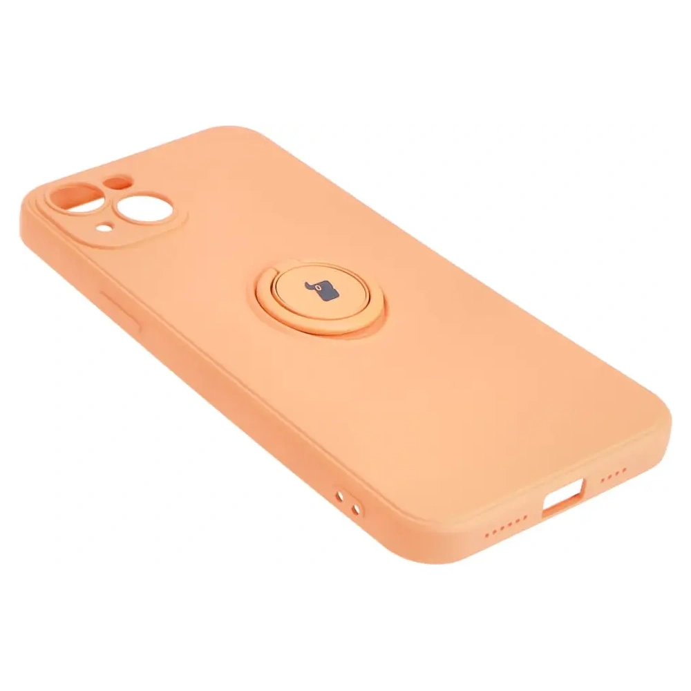 Etui Bizon Case Silicone Ring Sq do Apple iPhone 15 Plus pomarańczowe
