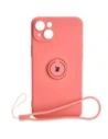 Etui Bizon Case Silicone Ring Sq do Apple iPhone 15 Plus brudny róż