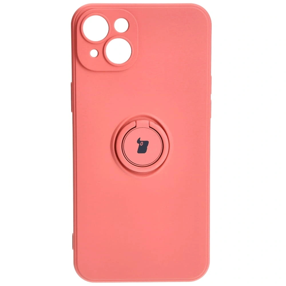 Etui Bizon Case Silicone Ring Sq do Apple iPhone 15 Plus brudny róż
