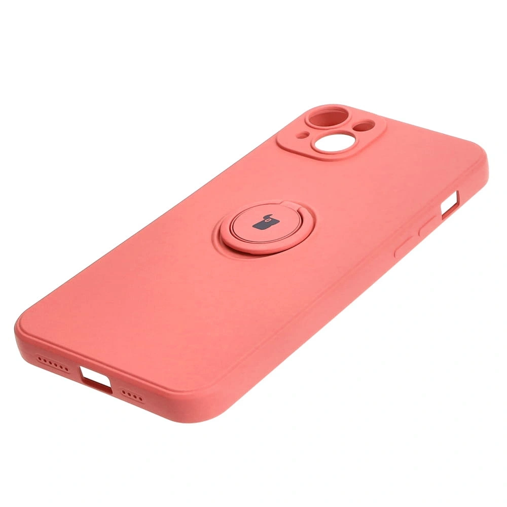 Etui Bizon Case Silicone Ring Sq do Apple iPhone 15 Plus brudny róż