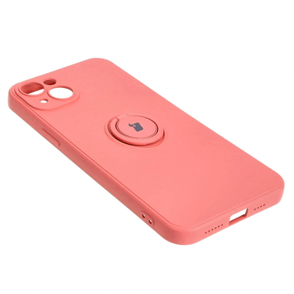 Etui Bizon Case Silicone Ring Sq do Apple iPhone 15 Plus brudny róż