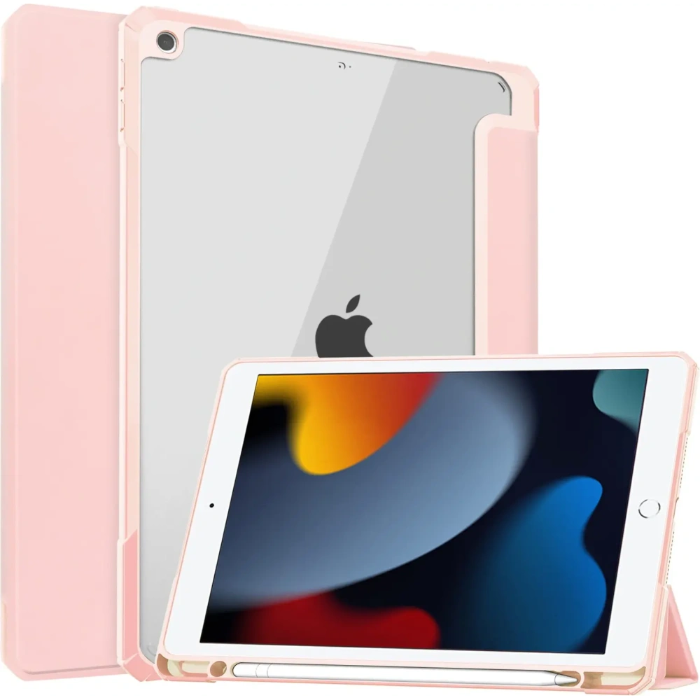 Etui Bizon Case Tab Clear Matt do Apple iPad 9 10.2 2021 / iPad 8 2020/ iPad 10.2 2019 jasnoróżowe