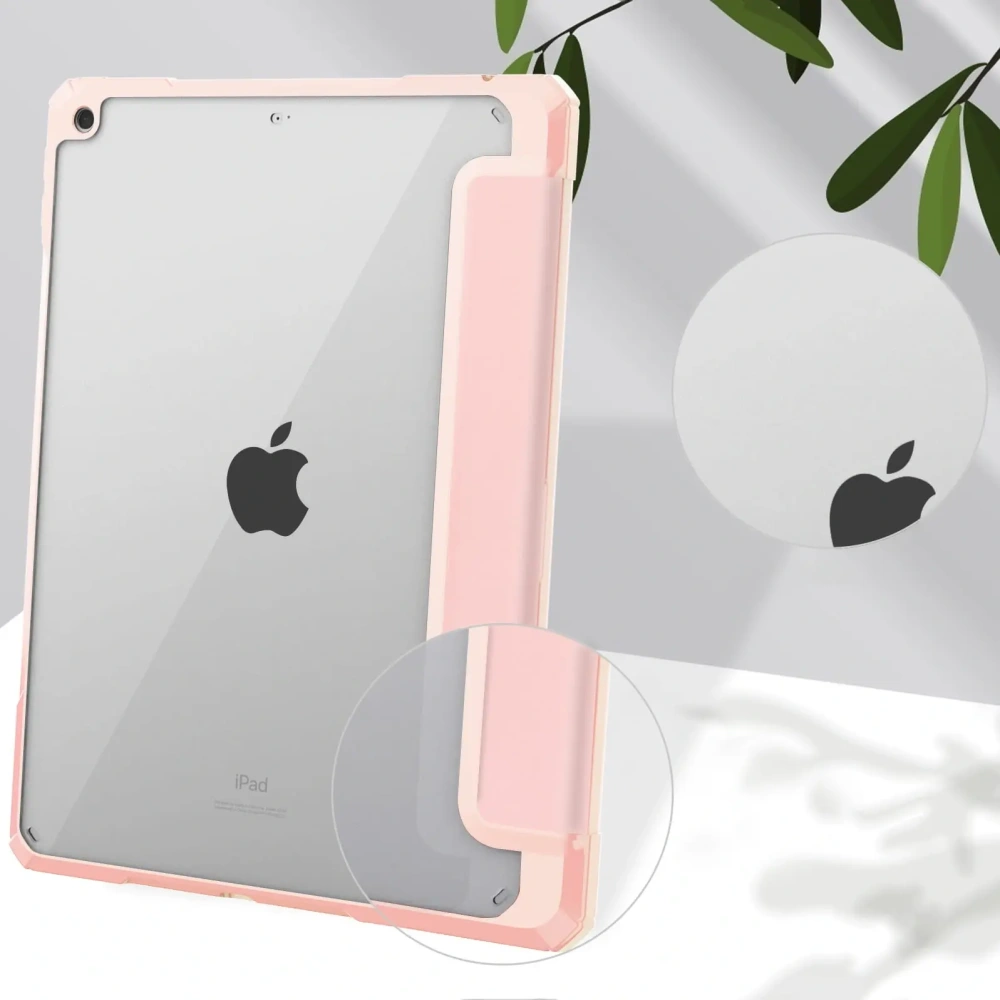 Etui Bizon Case Tab Clear Matt do Apple iPad 9 10.2 2021 / iPad 8 2020/ iPad 10.2 2019 jasnoróżowe