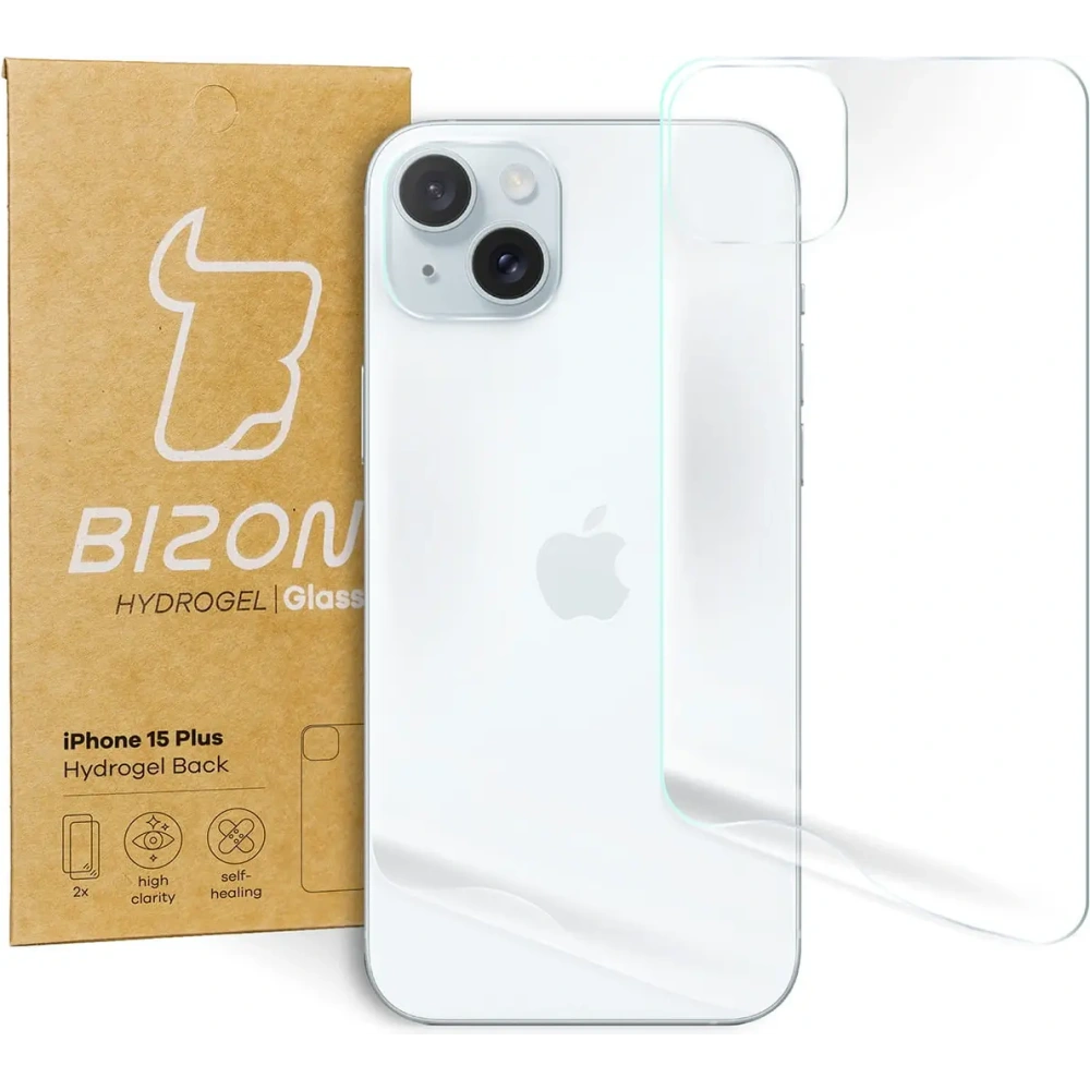 Folia hydrożelowa na tył Bizon Glass Hydrogel Back Apple iPhone 15 Plus [2 PACK]