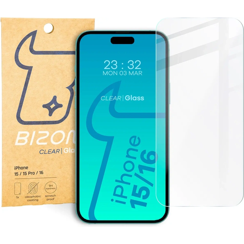 Szkło hartowane Bizon Glass Clear 2 do Apple iPhone 15 / 15 Pro / 16