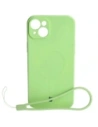Etui silikonové s magnetickým kroužkem Bizon Case Silicone Magnetic pro Apple iPhone 15 Plus světle zelené