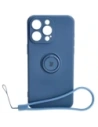 Bizon Case Silicone Ring Sq Apple iPhone 15 Pro Max navy blue