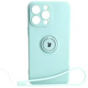 Kup Etui Bizon Case Silicone Ring Sq do Apple iPhone 15 Pro Max turkusowe - BIZ3430 - {ean13} - Sklep Home Screen