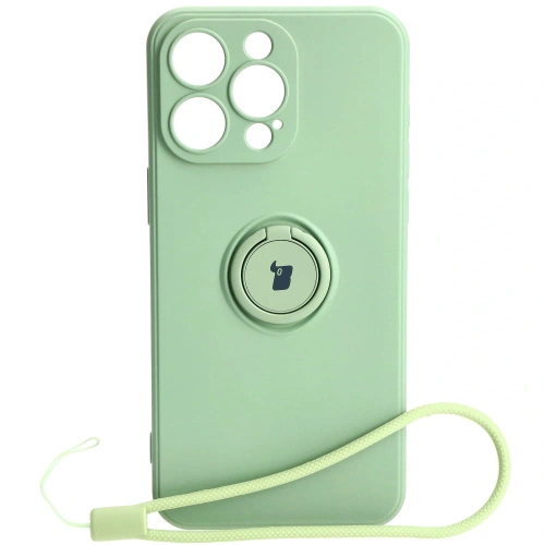 Kup Etui Bizon Case Silicone Ring Sq do Apple iPhone 15 Pro Max jasnozielone - BIZ3431 - {ean13} - Sklep Home Screen