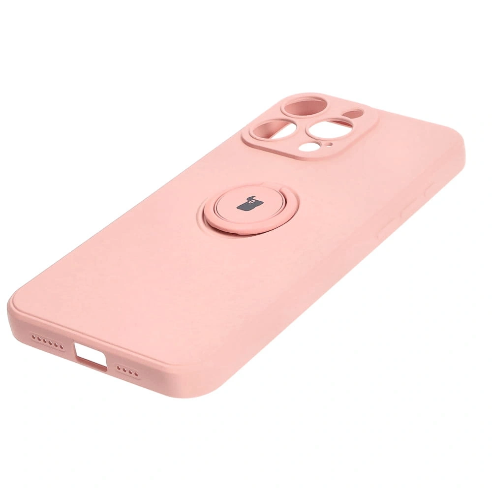 Etui Bizon Case Silicone Ring Sq do Apple iPhone 15 Pro Max jasnoróżowe