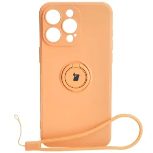 Kup Etui Bizon Case Silicone Ring Sq do Apple iPhone 15 Pro Max pomarańczowe - BIZ3434 - {ean13} - Sklep Home Screen