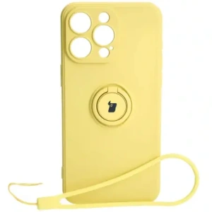 Kup Etui Bizon Case Silicone Ring Sq do Apple iPhone 15 Pro Max żółte - BIZ3436 - {ean13} - Sklep Home Screen