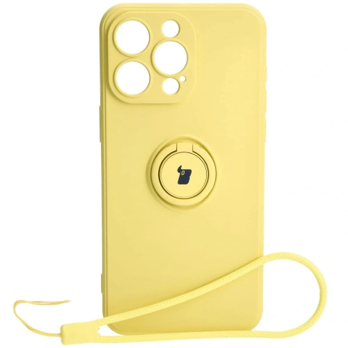 Kup Etui Bizon Case Silicone Ring Sq do Apple iPhone 15 Pro Max żółte - BIZ3436 - {ean13} - Sklep Home Screen