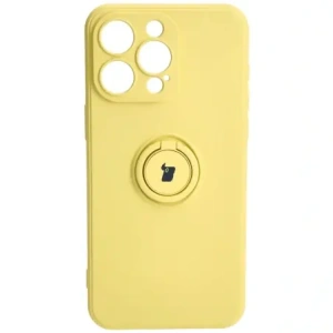 Kup Etui Bizon Case Silicone Ring Sq do Apple iPhone 15 Pro Max żółte - BIZ3436 - {ean13} - Sklep Home Screen