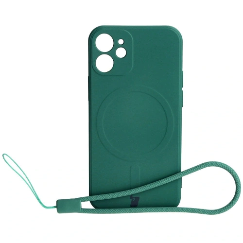 Kup Bizon Case Silicone MagSafe Sq Apple iPhone 12 Mini dunkelgrün - BIZ3452 - {ean13} - Sklep Home Screen