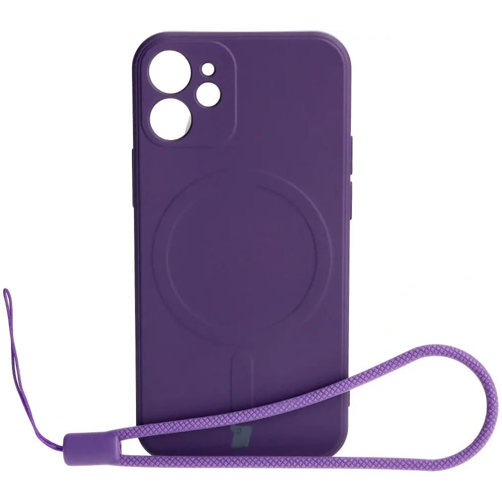 Etui Bizon Case Silicone MagSafe Sq do Apple iPhone 12 Mini śliwkowe