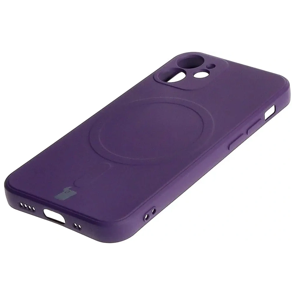 Etui Bizon Case Silicone MagSafe Sq do Apple iPhone 12 Mini śliwkowe