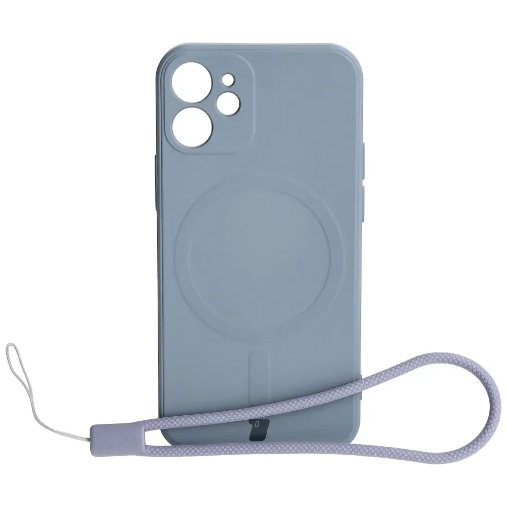 Etui Bizon Case Silicone MagSafe Sq do Apple iPhone 12 Mini szare