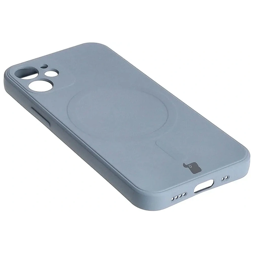 Etui Bizon Case Silicone MagSafe Sq do Apple iPhone 12 Mini szare