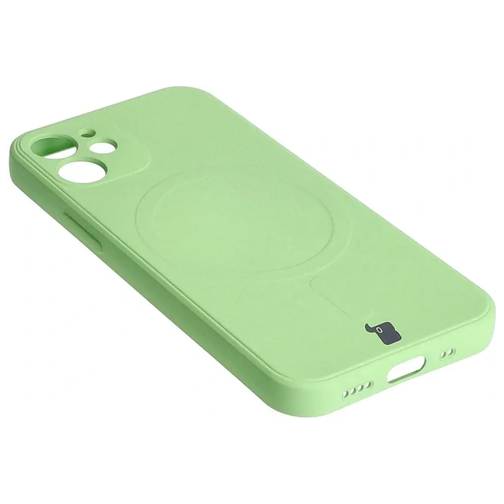 Etui Bizon Case Silicone MagSafe Sq do Apple iPhone 12 Mini jasnozielone