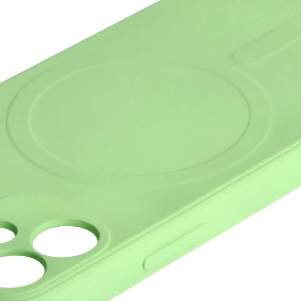 Etui Bizon Case Silicone MagSafe Sq do Apple iPhone 12 Mini jasnozielone
