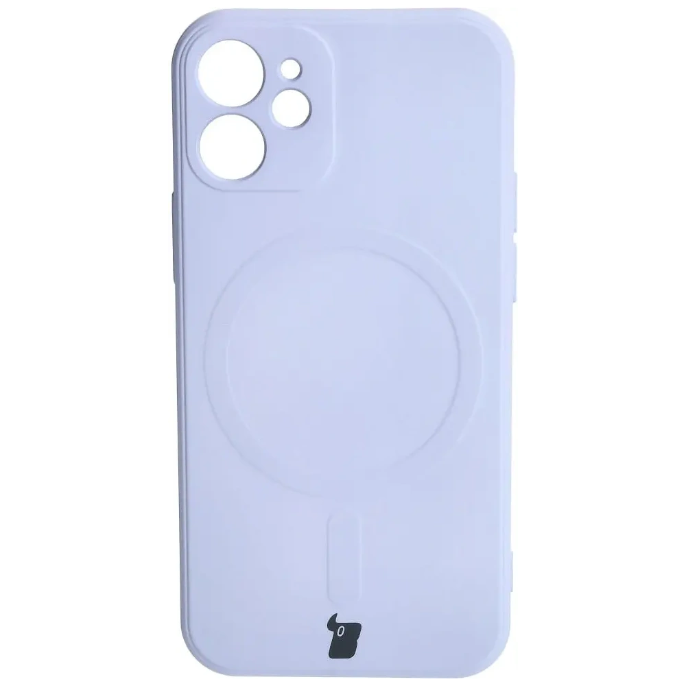 Etui Bizon Case Silicone MagSafe Sq do Apple iPhone 12 Mini jasnofioletowe