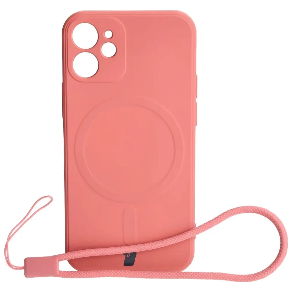 Etui Bizon Case Silicone MagSafe Sq do Apple iPhone 12 Mini brudny róż