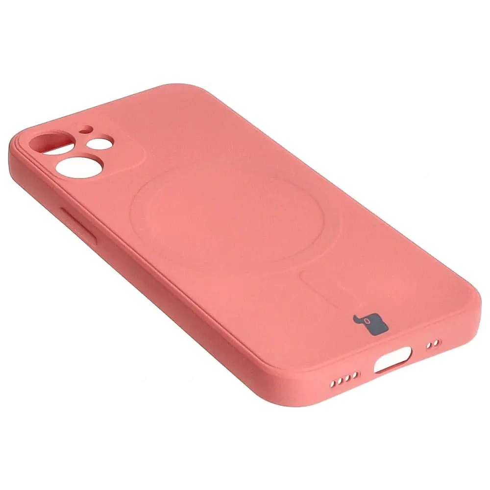 Etui Bizon Case Silicone MagSafe Sq do Apple iPhone 12 Mini brudny róż