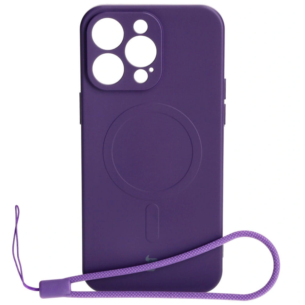 Etui silikonowe z pierścieniem magnetycznym Bizon Case Silicone Magnetic do Apple iPhone 15 Pro Max śliwkowe