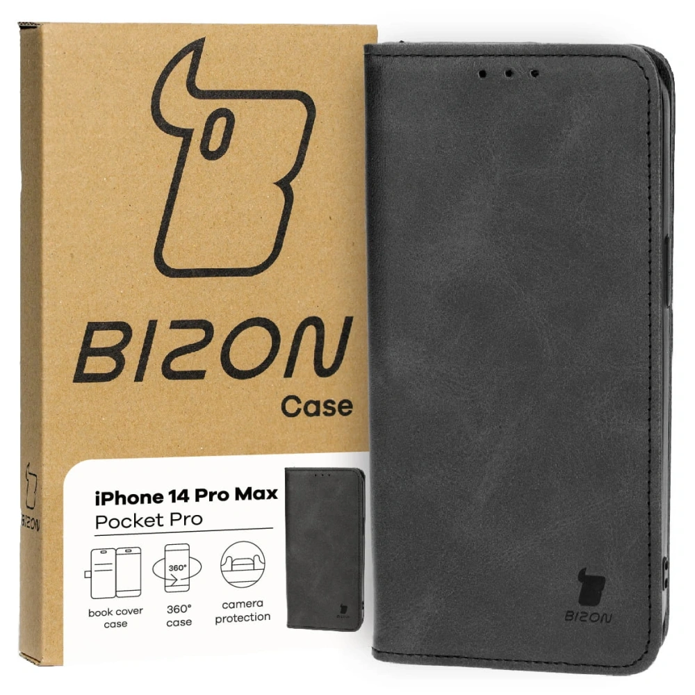 Etui z klapką Bizon Case Pocket Pro do Apple iPhone 14 Pro Max czarne