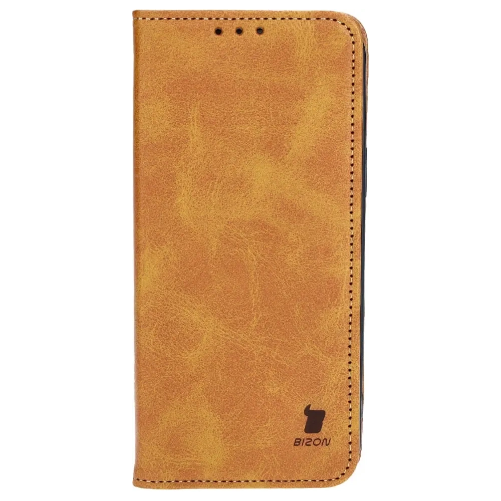 Etui z klapką Bizon Case Pocket Pro do Apple iPhone 15 Plus brązowe