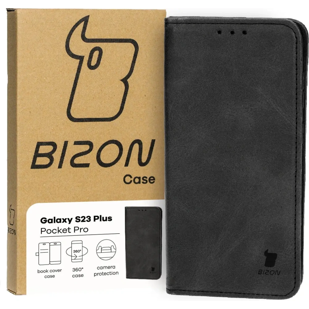 Etui z klapką Bizon Case Pocket Pro do Samsung Galaxy S23 Plus czarne