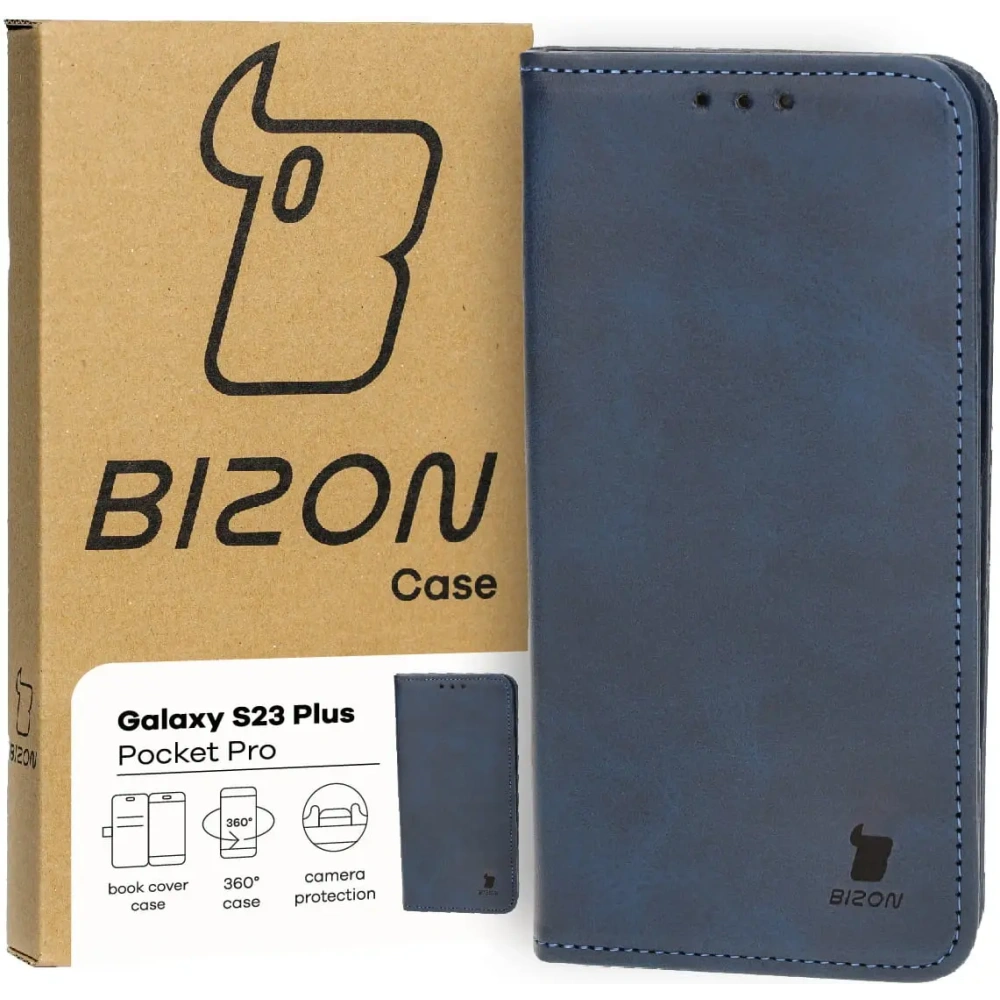 Etui z klapką Bizon Case Pocket Pro do Samsung Galaxy S23 Plus granatowe