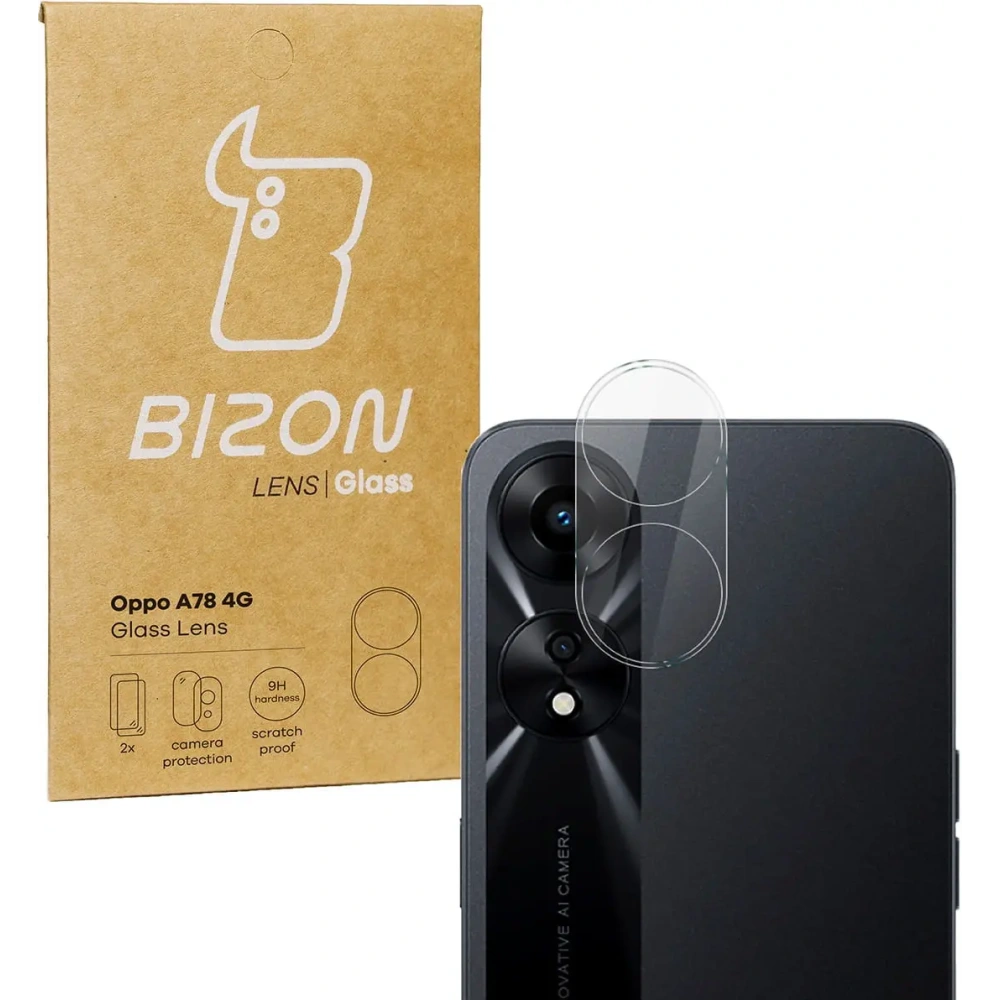 Szkło na aparat Bizon Glass Lens do Oppo A78 4G [2 PACK]