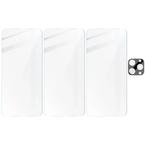 Kup 3x Szkło na ekran + szkło na aparat BIZON Clear do Apple iPhone 15 Pro Max - BIZ3509 - {ean13} - Sklep Home Screen