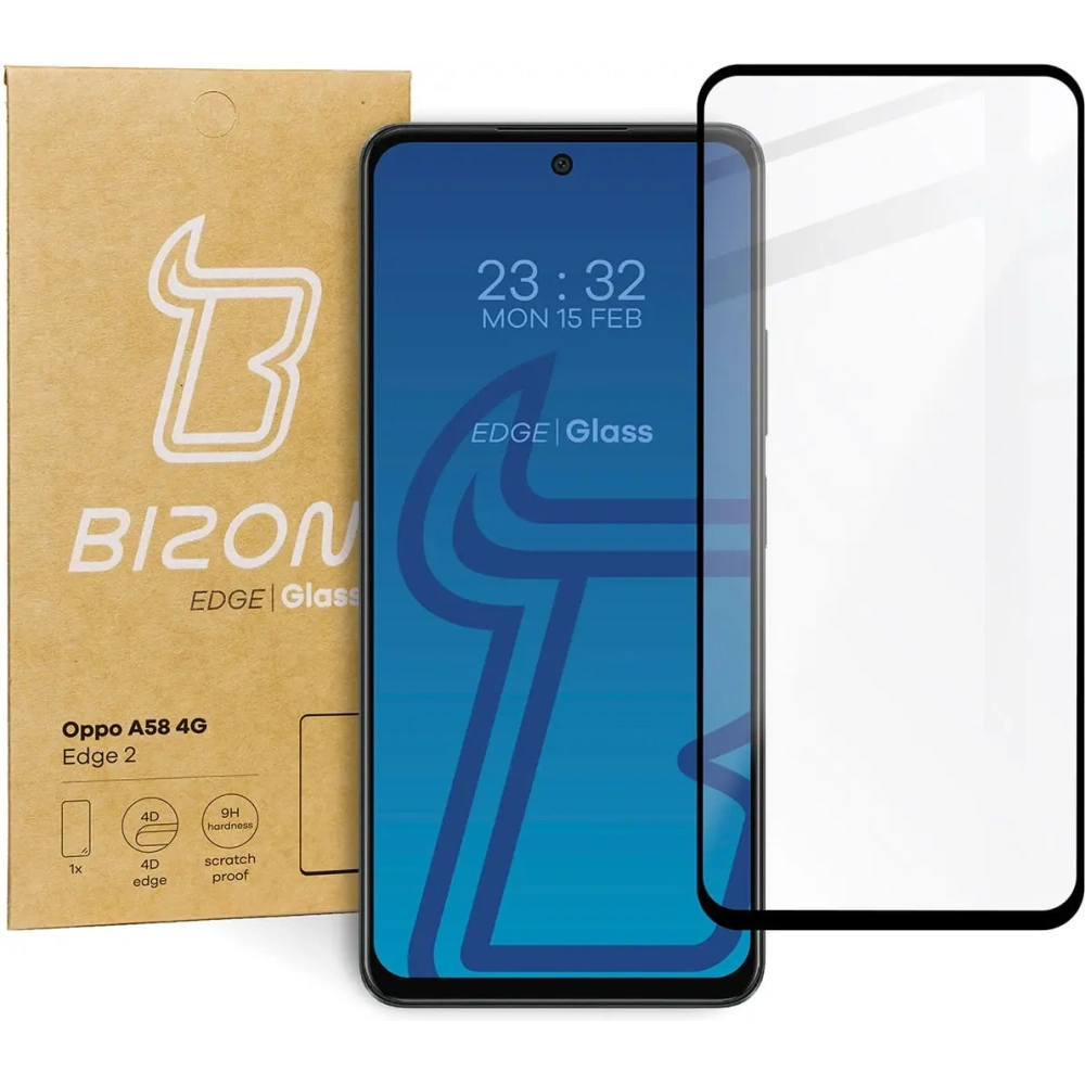Szkło hartowane Bizon Glass Edge 2 do Oppo A58 4G czarne
