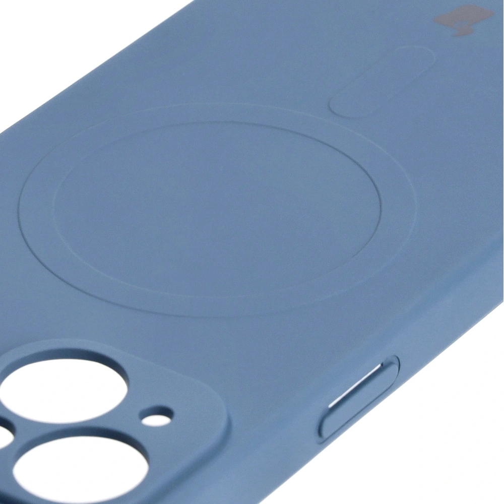 Etui silikonowe z pierścieniem magnetycznym Bizon Case Silicone Magnetic do Apple iPhone 15 granatowe