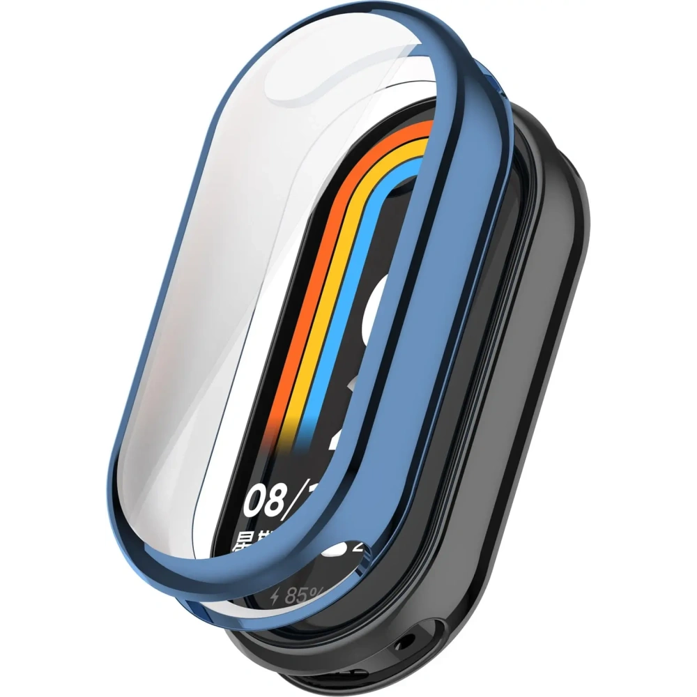 Etui z osłoną ekranu Bizon Case Watch Felipe do Xiaomi Mi Smart Band 8 niebieskie