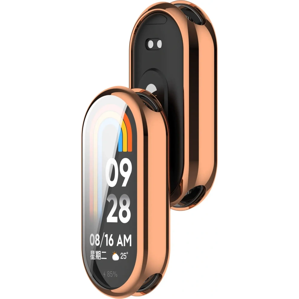 Etui z osłoną ekranu Bizon Case Watch Felipe do Xiaomi Mi Smart Band 8 różowozłote